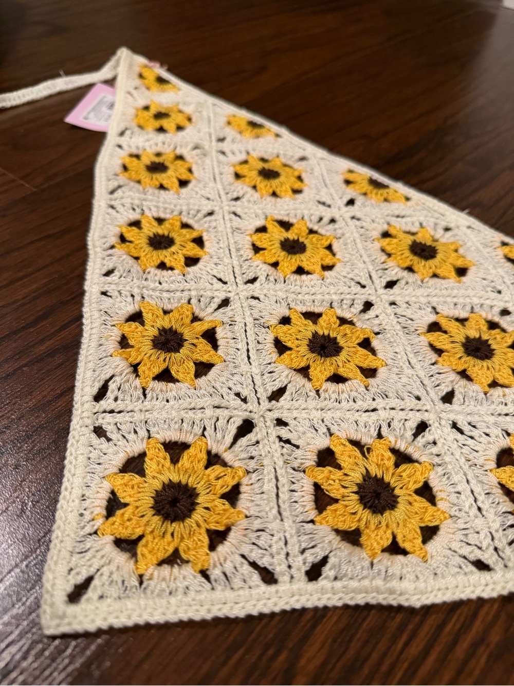 Crochet Sunflower Bandana